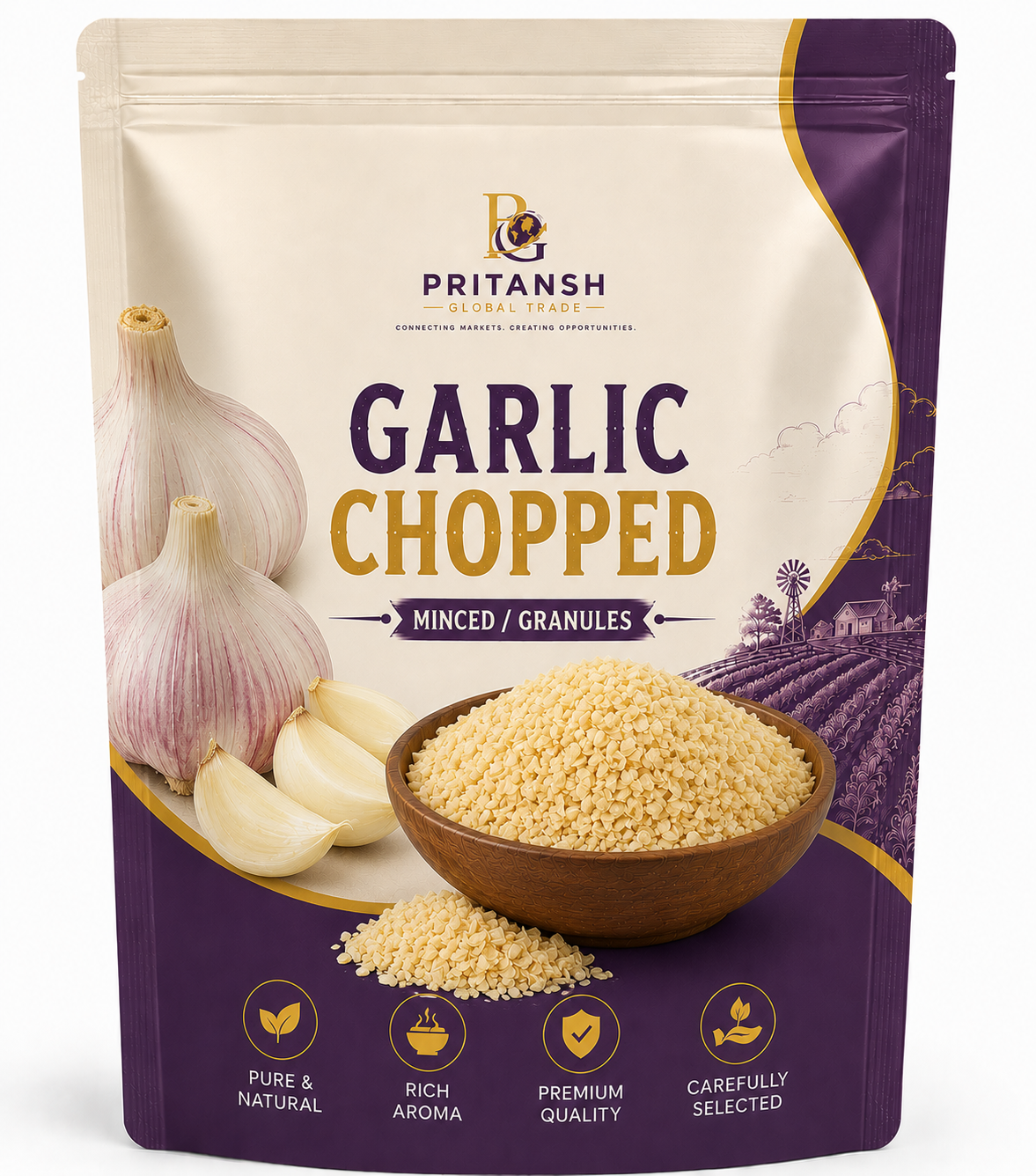 Home garlic choppedmincedgranules
