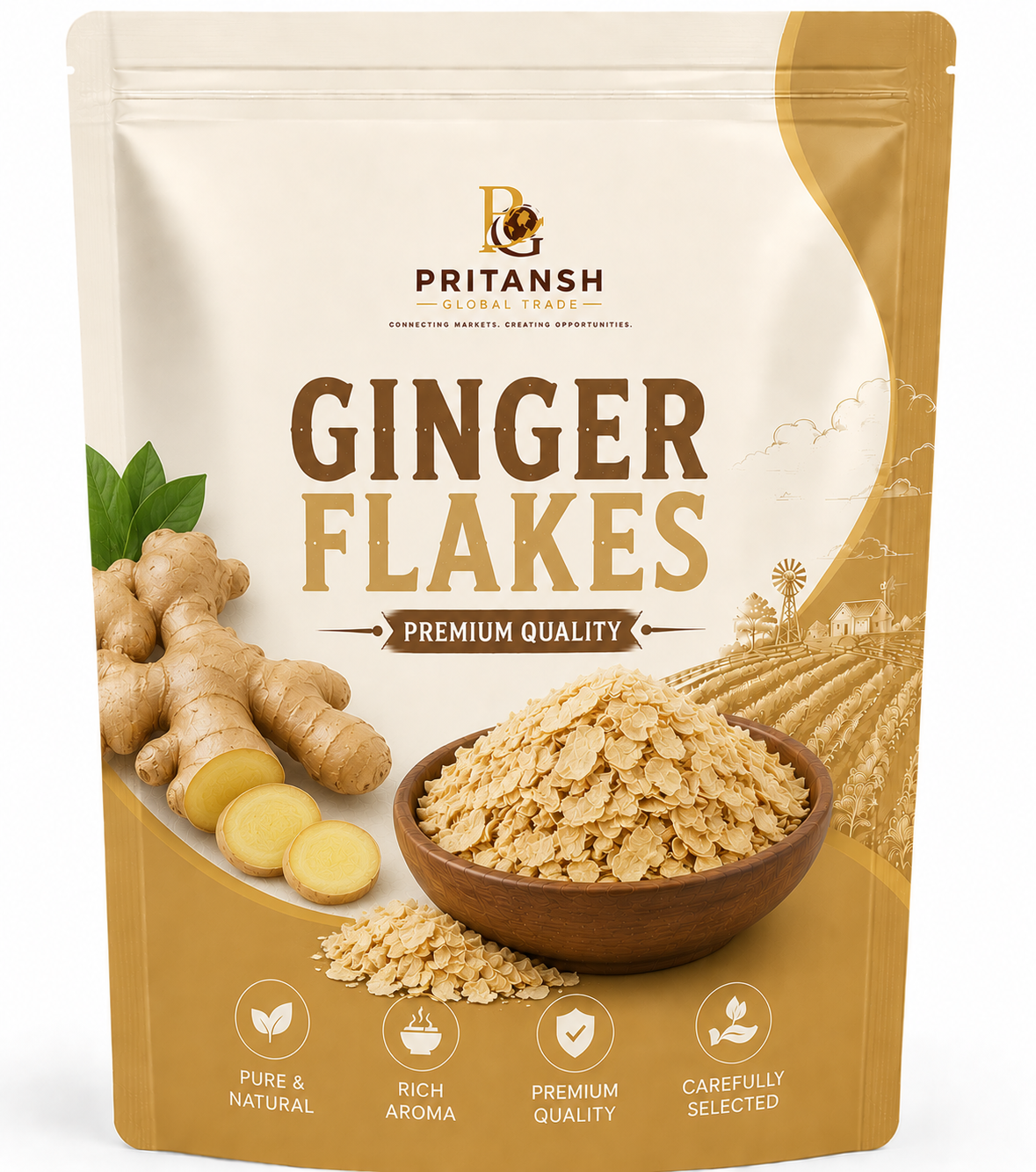 Home ginger flakes