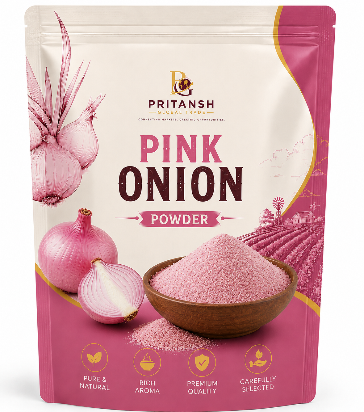 Home pink onion powder