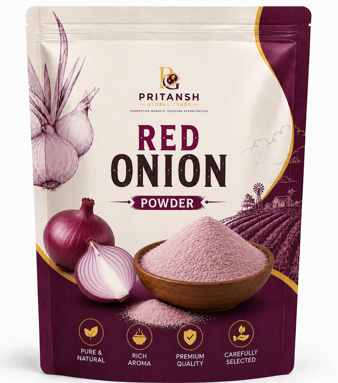 Home red onion powder